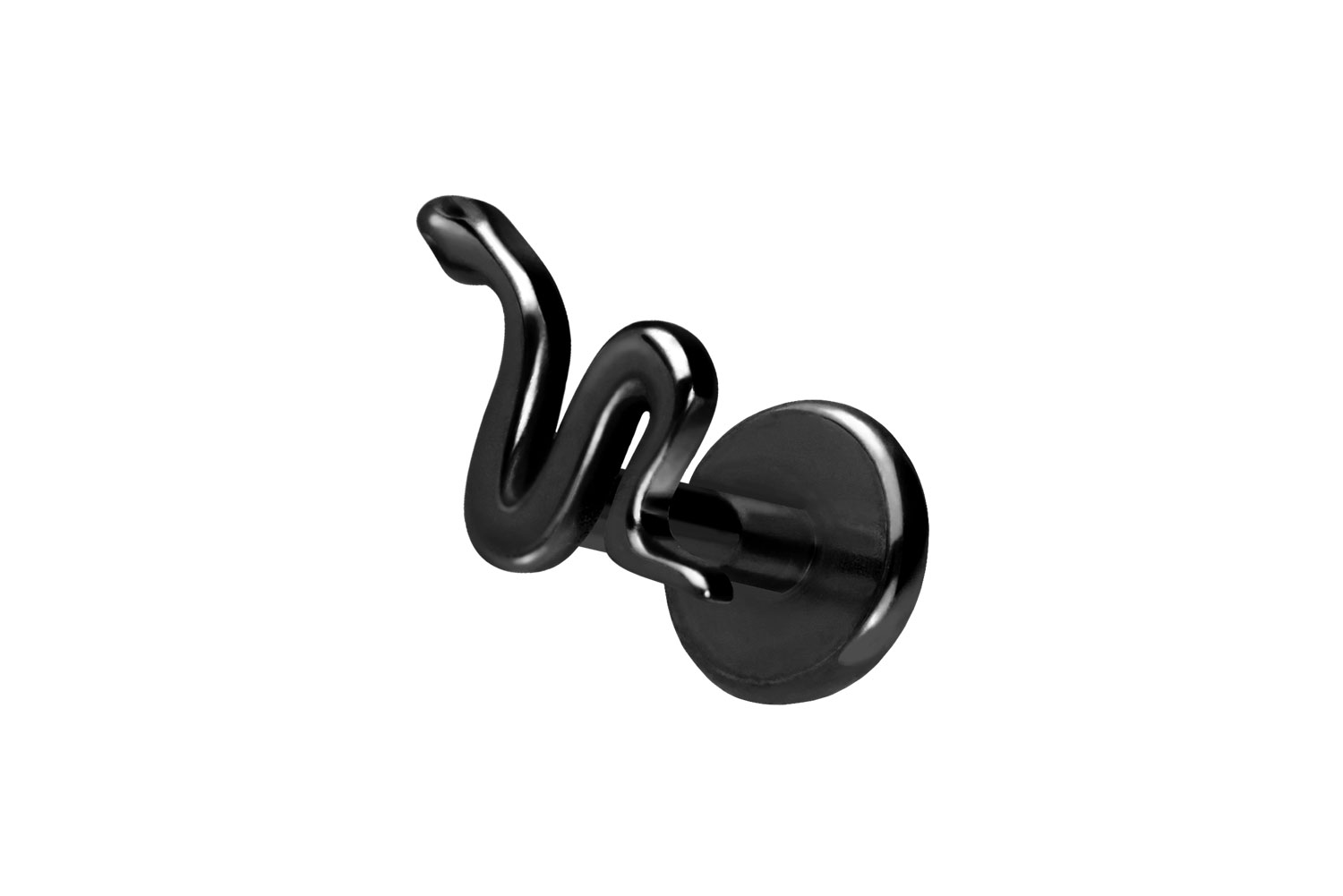 Titan Labret Piercing mit Push Fit SCHLANGE